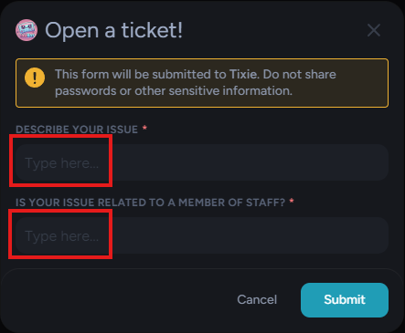 Field placeholder Discord